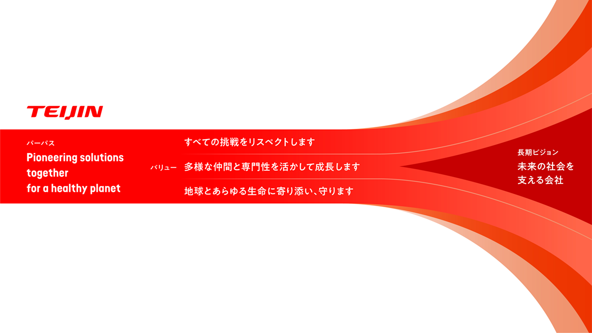 帝人グループ理念体系（パーパス・バリュー・長期ビジョン）